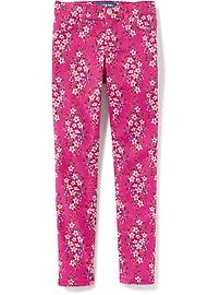 View large product image 3 of 3. Ballerina 360&#176 Stretch Floral-Print Jeggings for Girls