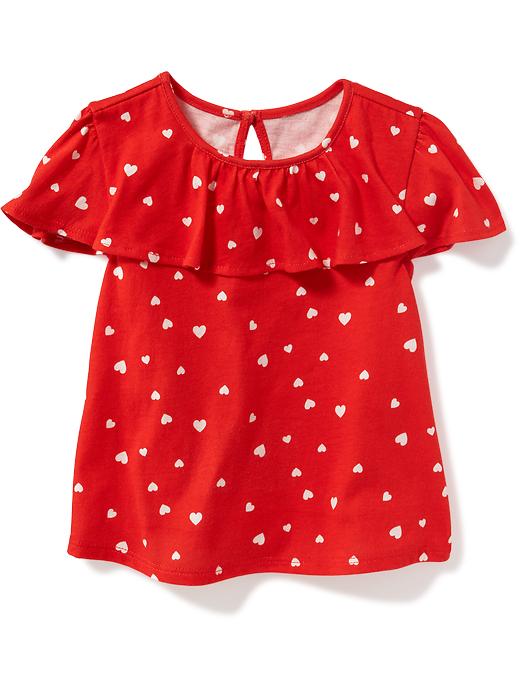 View large product image 1 of 2. Printed Ruffle-Trim Top for Toddler Girls