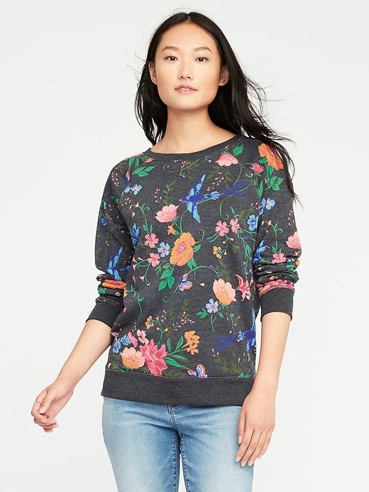 Image number 1 showing, Printed French-Terry Sweatshirt for Women