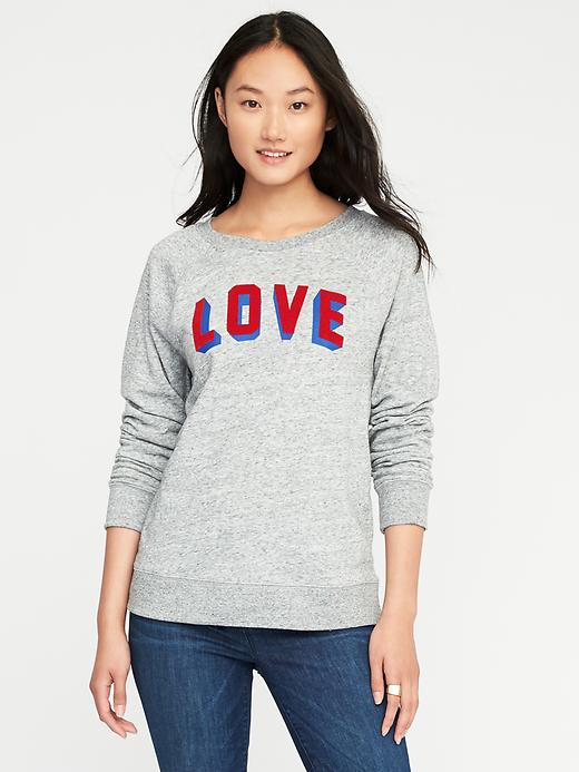 Image number 1 showing, Relaxed Graphic Crew-Neck Sweatshirt for Women