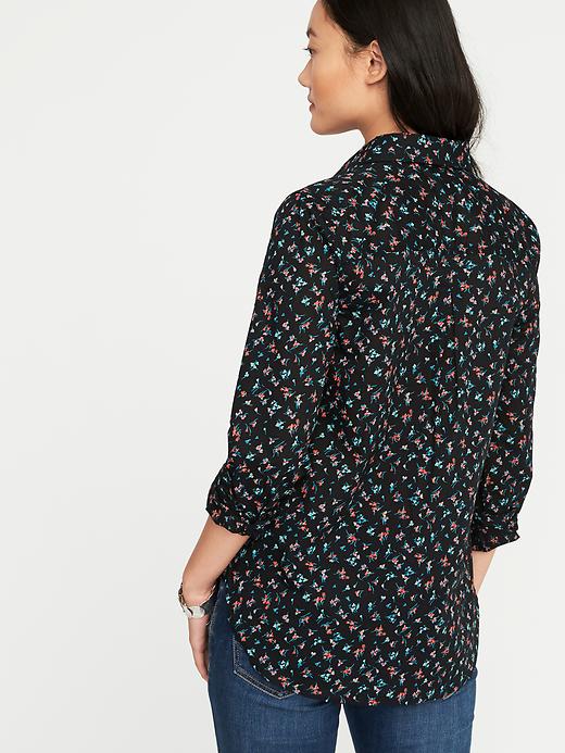 Image number 2 showing, Relaxed Classic Printed Shirt for Women