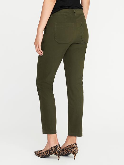View large product image 2 of 2. Mid-Rise Sateen Utility Pixie Chinos for Women