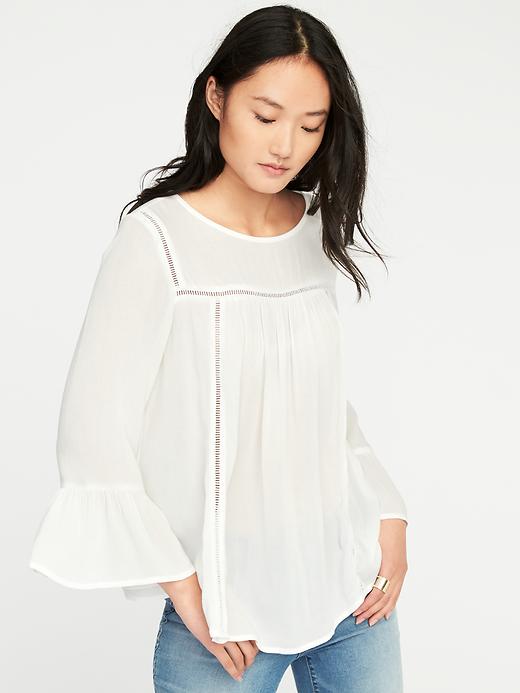 View large product image 1 of 1. Ruffle-Sleeve Swing Top for Women