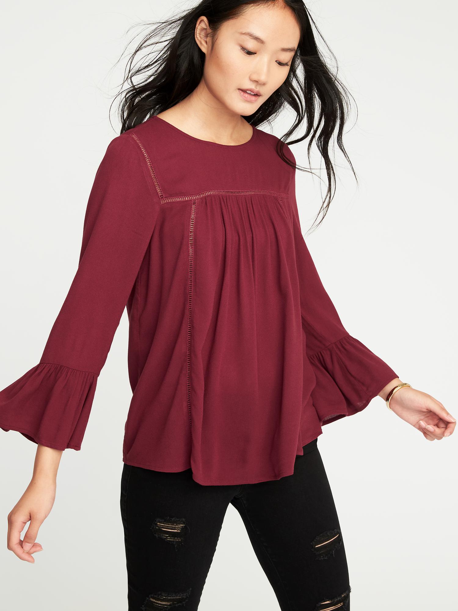 Ruffle Sleeve Swing Top For Women Old Navy