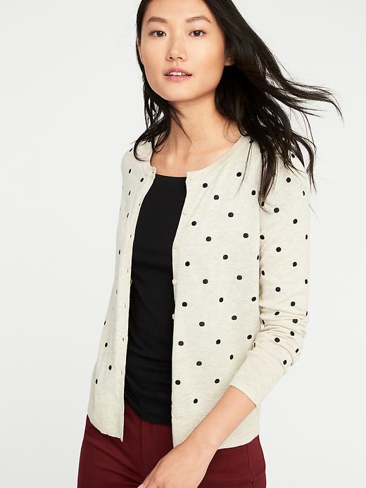 Image number 4 showing, Classic Polka-Dot Crew-Neck Cardi for Women