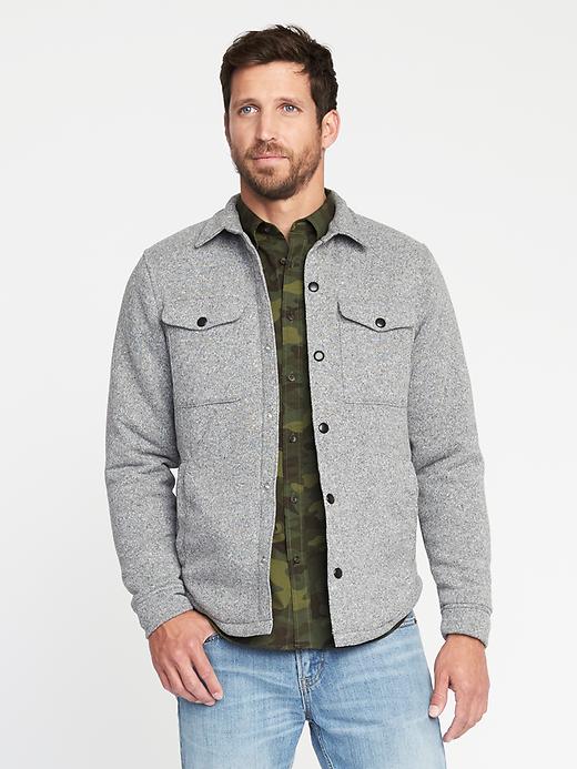 Image number 1 showing, Sweater-Fleece Shirt Jacket for Men