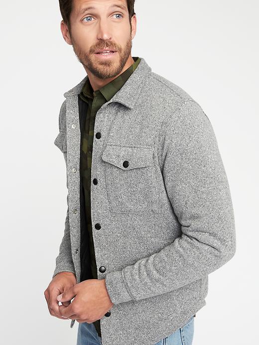 Image number 4 showing, Sweater-Fleece Shirt Jacket for Men