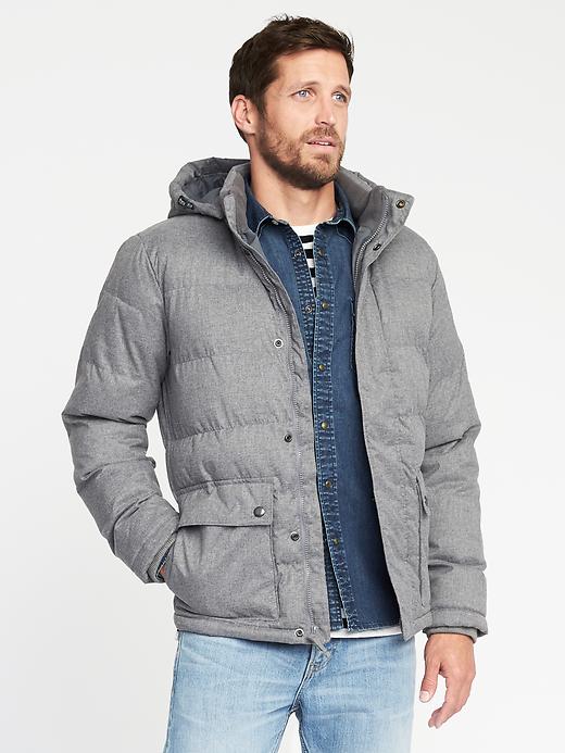 Image number 1 showing, Detachable-Hood Puffer Jacket for Men