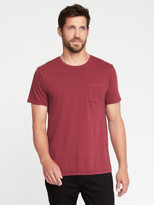 Image number 1 showing, Garment-Dyed Crew-Neck Tee for Men