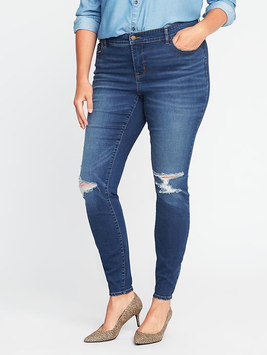 View large product image 1 of 3. High-Rise Secret-Slim Pockets Plus-Size Rockstar Jeans