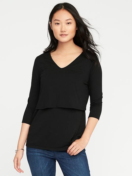View large product image 1 of 1. Maternity Double-Layer Nursing Top