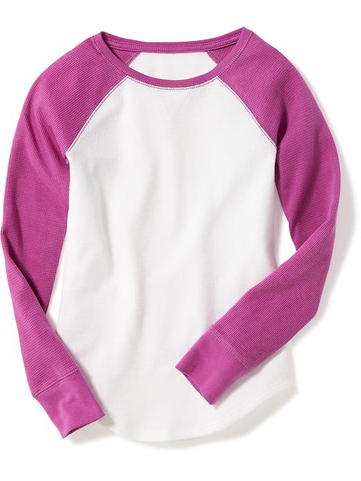 View large product image 1 of 1. Thermal Raglan-Sleeve Tee for Girls