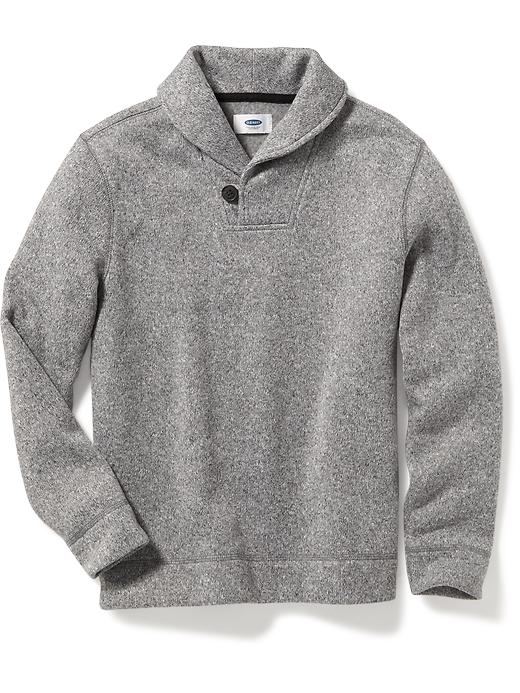 View large product image 1 of 1. Shawl-Collar Sweater-Knit Fleece Pullover for Boys
