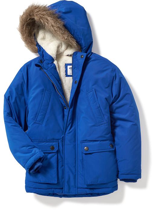 View large product image 1 of 3. Sherpa-Lined Hooded Parka For Boys