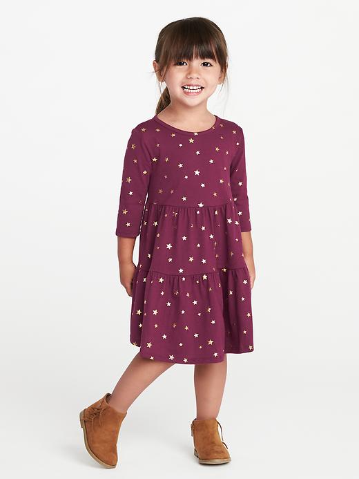 View large product image 1 of 1. Printed Tiered Jersey Dress for Toddler Girls