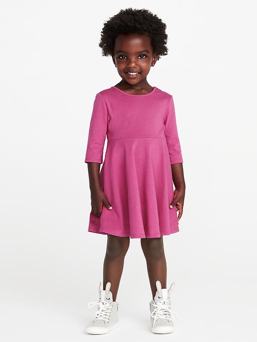 View large product image 1 of 3. Fit & Flare Scoop-Back Dress for Toddler Girls