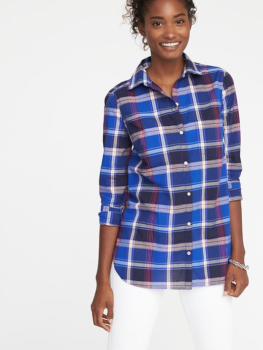 Image number 4 showing, Classic Plaid Shirt for Women