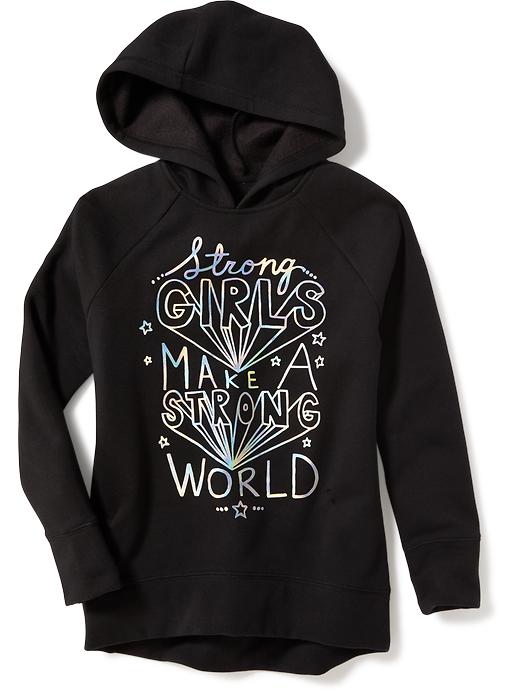 View large product image 1 of 2. Relaxed Graphic Pullover Hoodie for Girls