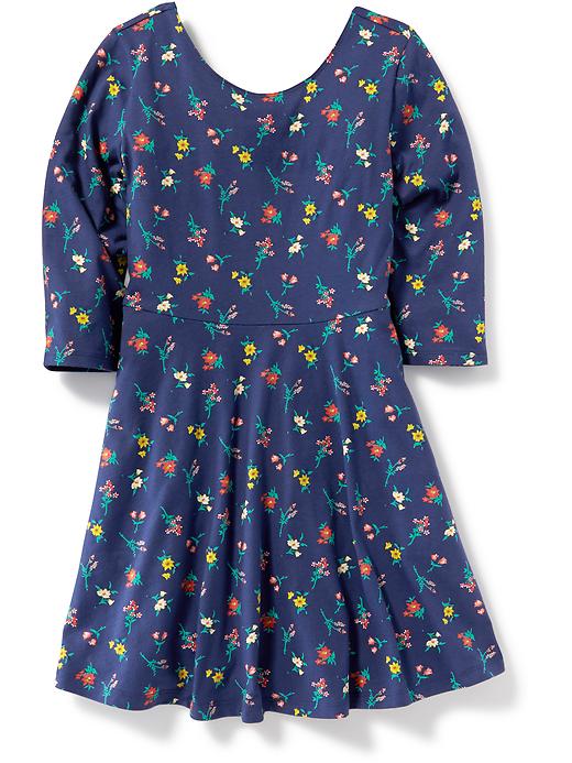 View large product image 1 of 3. Printed Fit & Flare Dress for Girls