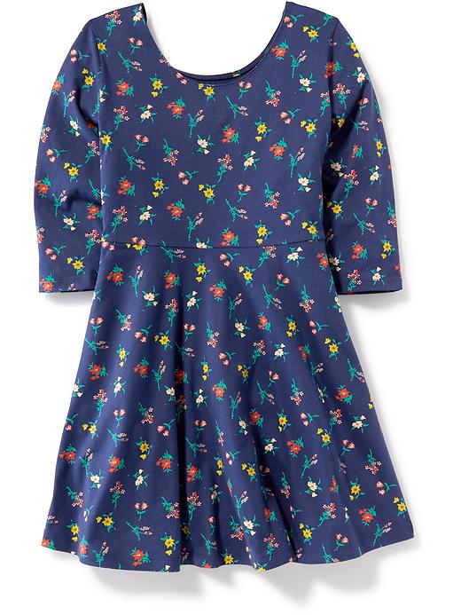 View large product image 2 of 3. Printed Fit & Flare Dress for Girls
