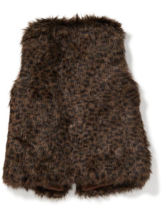 View large product image 2 of 3. Leopard-Print Faux-Fur Vest for Girls