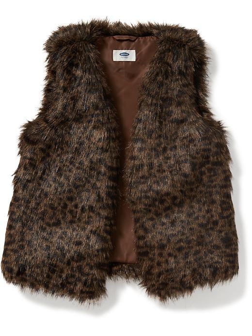 View large product image 1 of 3. Leopard-Print Faux-Fur Vest for Girls