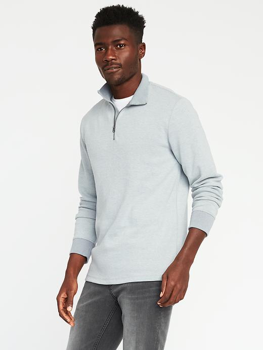 View large product image 1 of 1. Double-Knit 1/4-Zip Pullover for Men