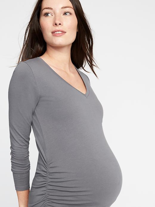 Image number 4 showing, Maternity Fitted V-Neck Tee
