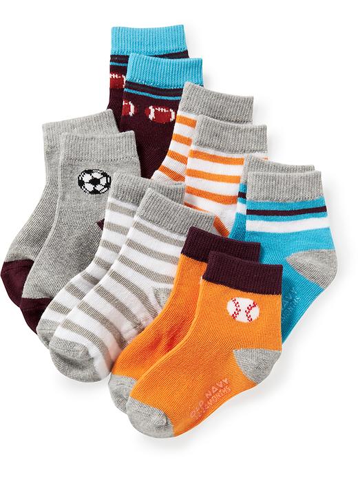 View large product image 1 of 1. Non-Skid Crew Socks 6-Pack For Toddler & Baby