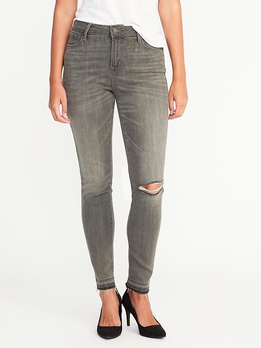 Image number 1 showing, High-Rise Gray Rockstar Ankle Jeans for Women