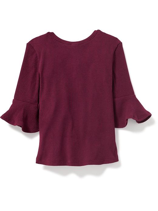 View large product image 2 of 2. Bell-Sleeve Henley for Toddler Girls