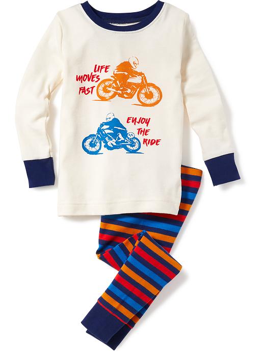 View large product image 1 of 1. 2-Piece Motorcycle-Graphic Sleep Set For Toddler & Baby