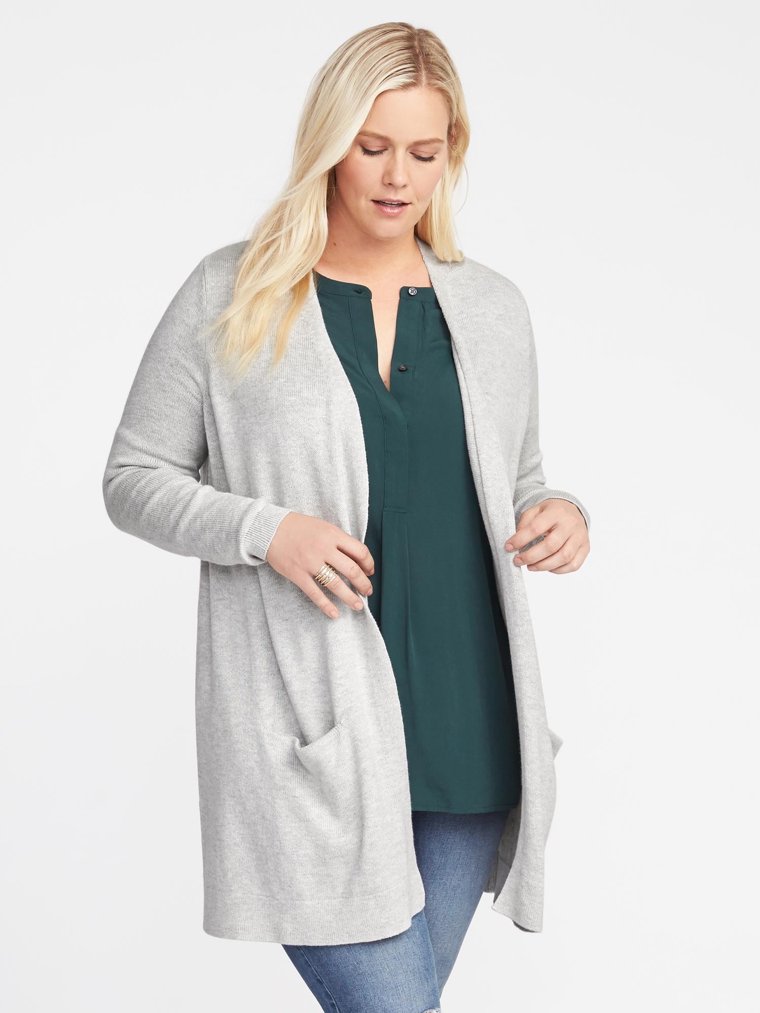 Plus-Size Open-Front Long-Line Sweater | Old Navy