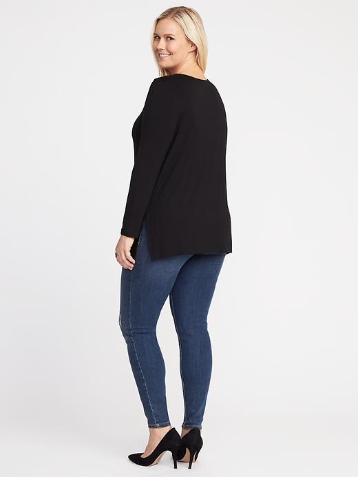 Image number 2 showing, Relaxed Plus-Size Lace-Up Top