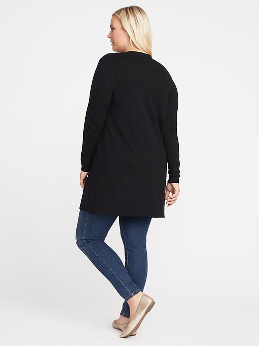 Image number 2 showing, Plus-Size Open-Front Long-Line Sweater