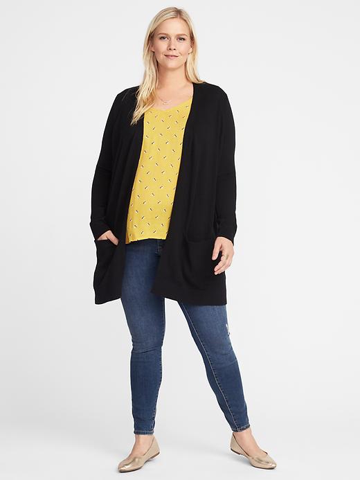 Image number 3 showing, Plus-Size Open-Front Long-Line Sweater