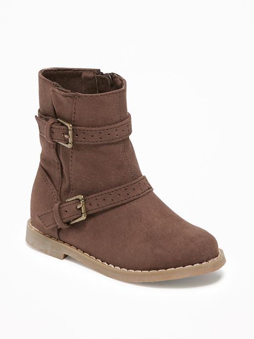 View large product image 1 of 4. Sueded Buckled Boots For Toddler Girls