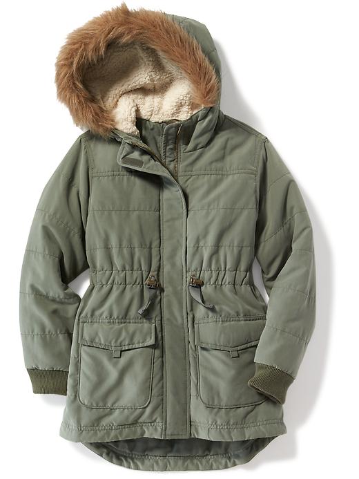 View large product image 1 of 3. Faux-Fur Trim Hooded Parka for Girls