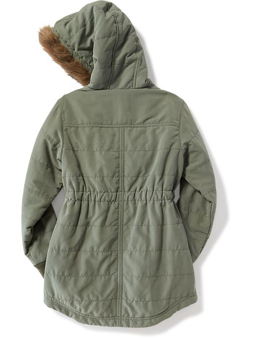 View large product image 2 of 3. Faux-Fur Trim Hooded Parka for Girls