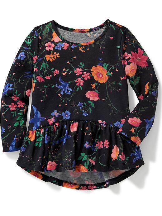 View large product image 1 of 1. Floral Peplum-Hem Top for Toddler Girls