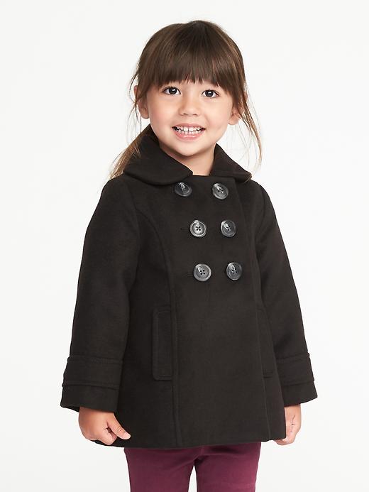 View large product image 1 of 1. Double-Breasted Peacoat for Toddler Girls