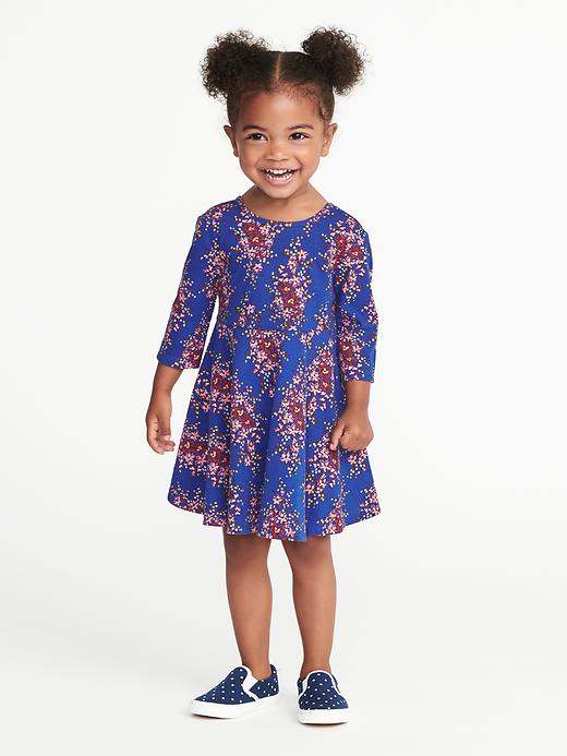 View large product image 1 of 1. Floral Fit & Flare Jersey Dress for Toddler Girls
