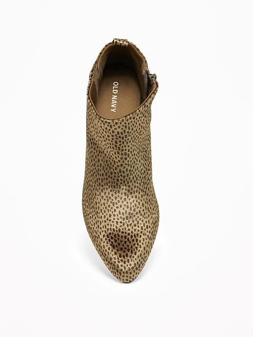 Image number 3 showing, Velvet Cheetah-Print Low Ankle Booties for Women