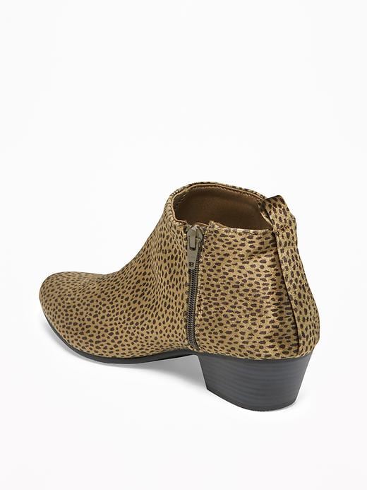 Image number 4 showing, Velvet Cheetah-Print Low Ankle Booties for Women