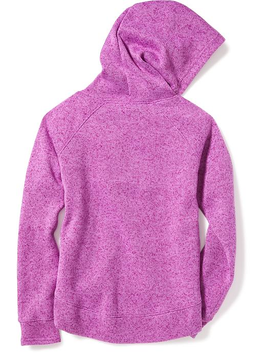 View large product image 2 of 3. Go-Warm Sweater-Knit Fleece Hoodie for Girls