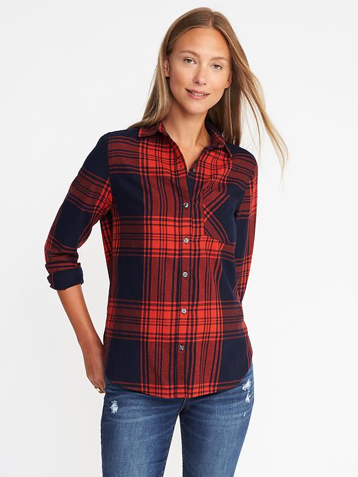 Image number 1 showing, Classic Flannel Shirt for Women