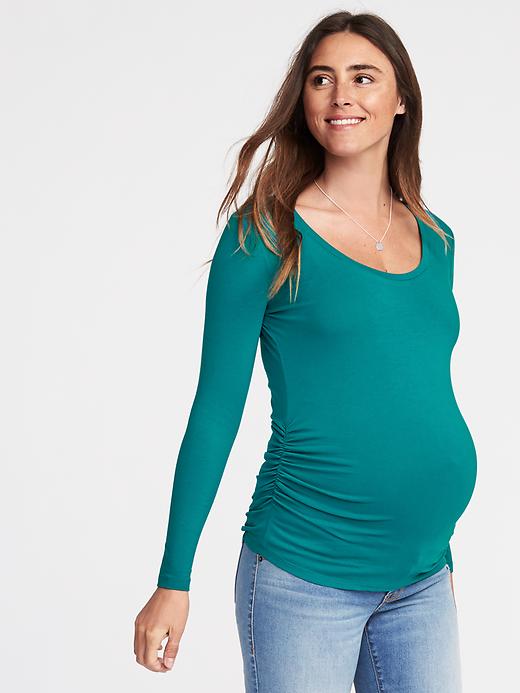 View large product image 1 of 1. Maternity Fitted Scoop-Neck Tee