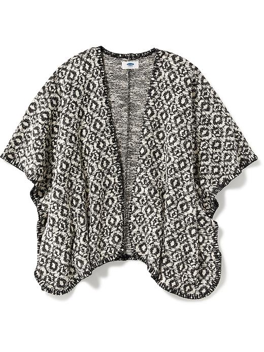 View large product image 1 of 3. Oversized Jacquard Blanket Poncho for Girls