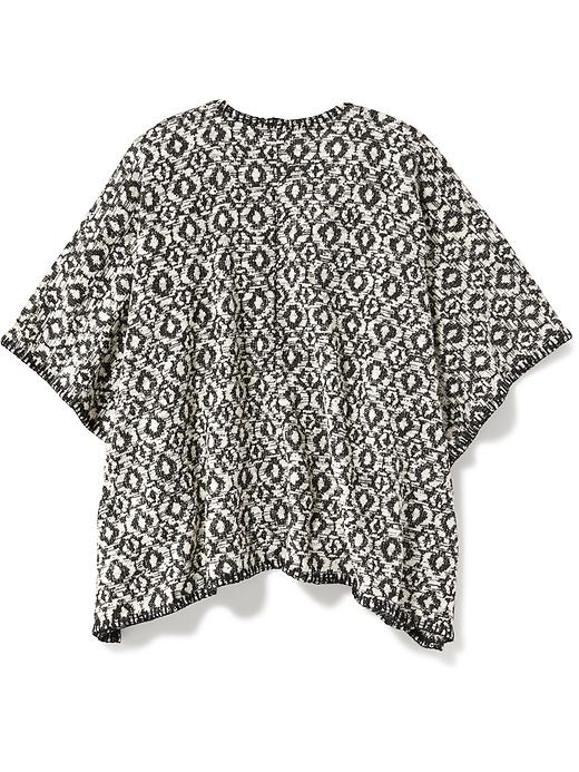 View large product image 2 of 3. Oversized Jacquard Blanket Poncho for Girls
