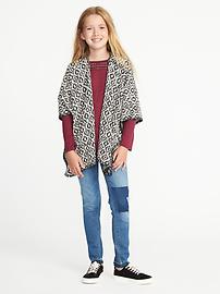 View large product image 3 of 3. Oversized Jacquard Blanket Poncho for Girls